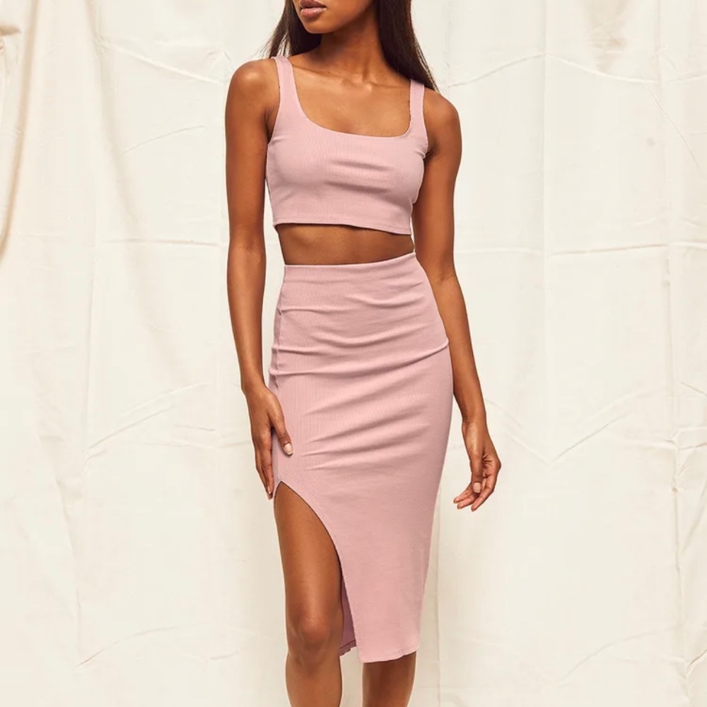 Lulus Set for Life Ribbed Bodycon Two-Piece Dress